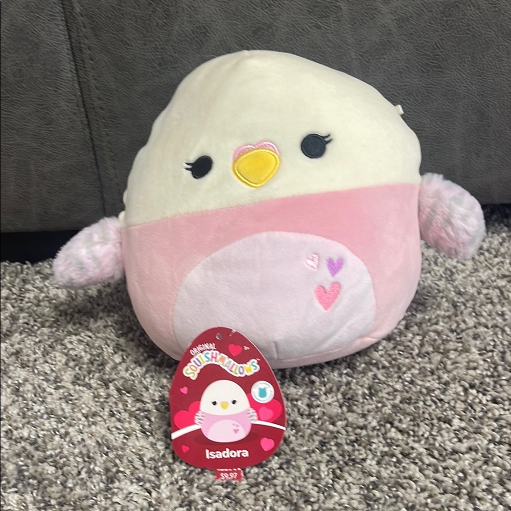 Squishmallows Pink and White Bird Plush